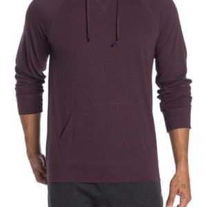 Public Opinion Fineline Hooded Long Sleeve Shirt in Burgundy/Black Fineline szXL